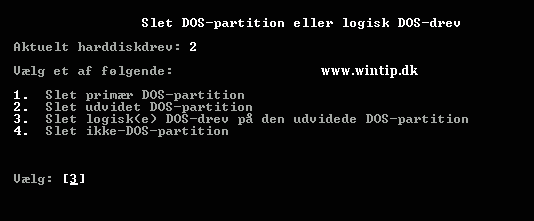 Slet logisk dos partition